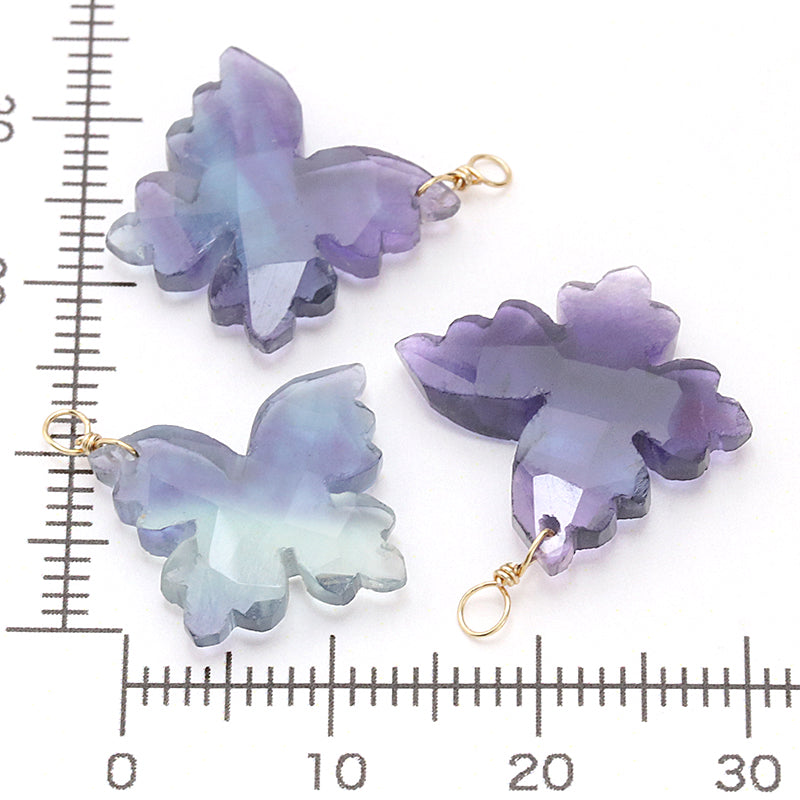 Natural stone Glasses Clasp Charm Butterfly Fluorite