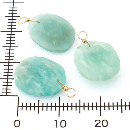 Natural stone Glasses Clasp Charm Rough Oval Cut Amazonite