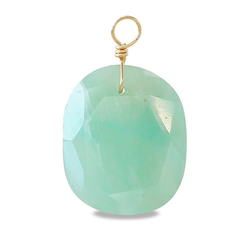 Natural stone Glasses Clasp Charm Rough Oval Cut Amazonite