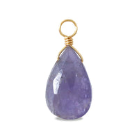 Natural stone Glasses Clasp Charm Flat Shizuku Cut Tanzanite