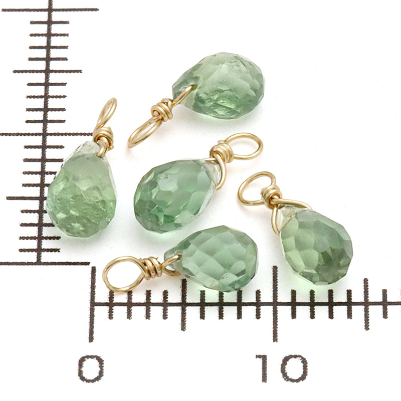 Natural stone Glasses Clasp Charm Drop Cut Green Apatite