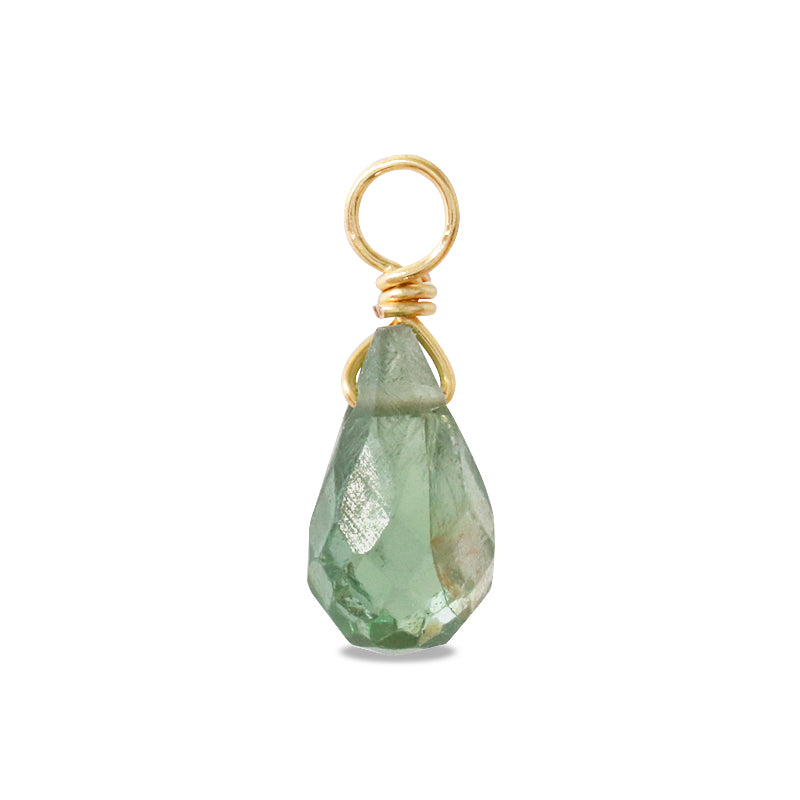 Natural stone Glasses Clasp Charm Drop Cut Green Apatite