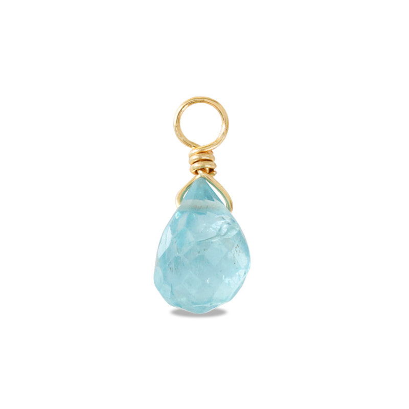 Natural stone Glasses Clasp Charm Drop Cut Blue Apatite