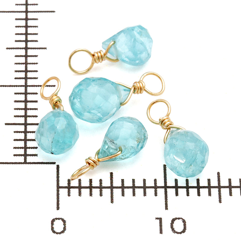 Natural stone Glasses Clasp Charm Drop Cut Blue Apatite