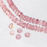 Natural stone button cut pink tourmaline