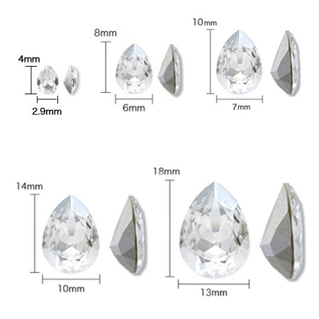 【35,000円相当】　貴和クリスタル　#4320 8×6mm 石座付き　15色 35,相当】 貴和クリスタル #4320 8×6mm 石座付き 15色