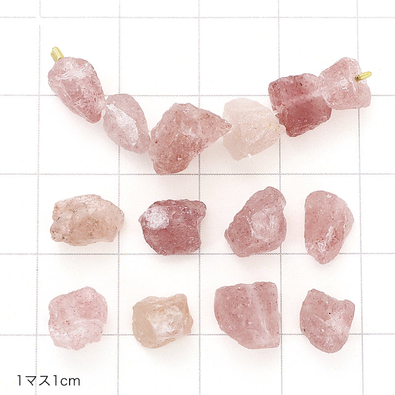 Natural stone rough cut strawberry quartz (natural)