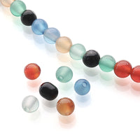 Natural stones, round mixed agate (dyed, natural)