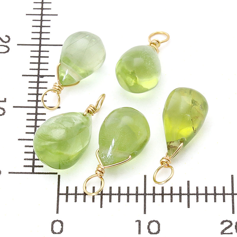 No.1338 エメラルド ドロップカット ペンダントトップ チャーム kgf K22＋K24純金◇エメラルド◇ペンダントトップ K24 Emerald