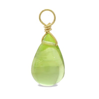 Natural stone Glasses Clasp Charm Plain Drop Peridot