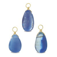 Natural stone Glasses Clasp Charm Plain Flat Shizuku Kaiyanite