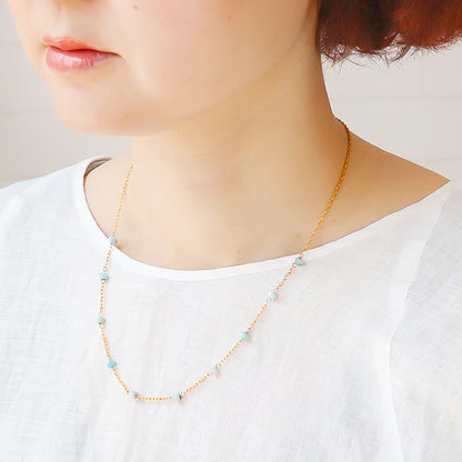 Natural stone button cut Larimar (natural)
