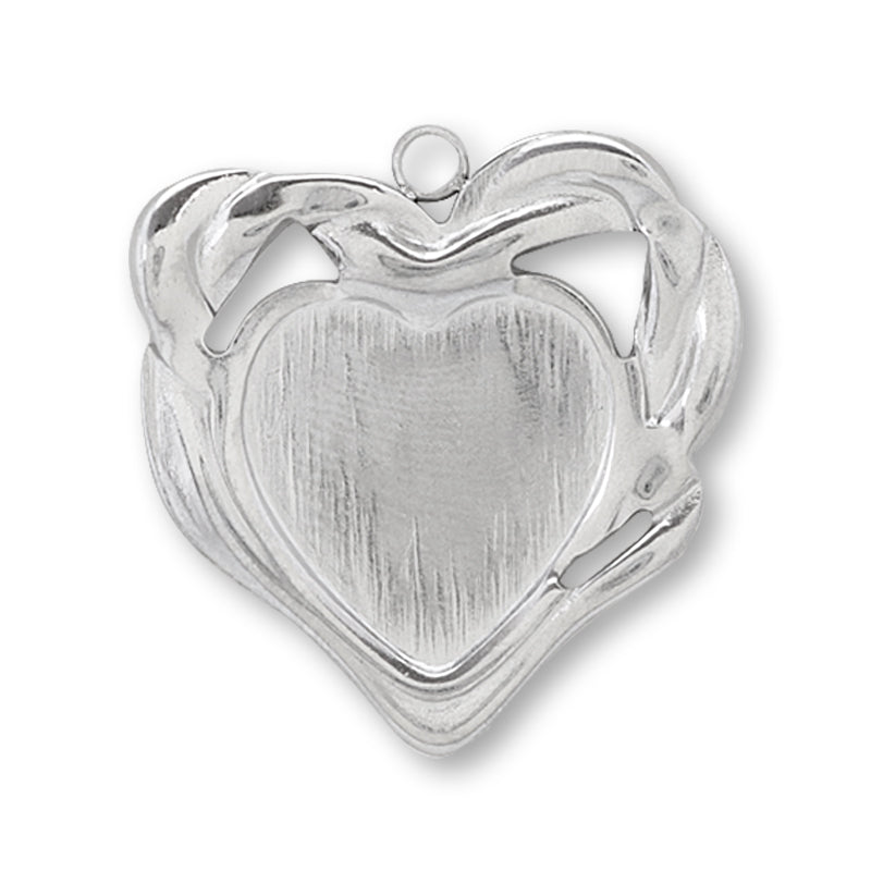 Stainless Steel Charm Heart 2 Fabric