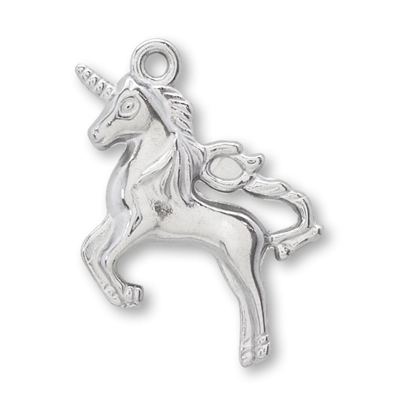 Stainless steel charm Unicorn fabric