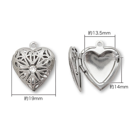 Stainless Steel Charm Heart Locket 3 Fabric