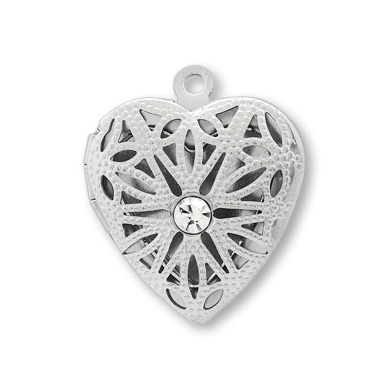 Stainless Steel Charm Heart Locket 3 Fabric