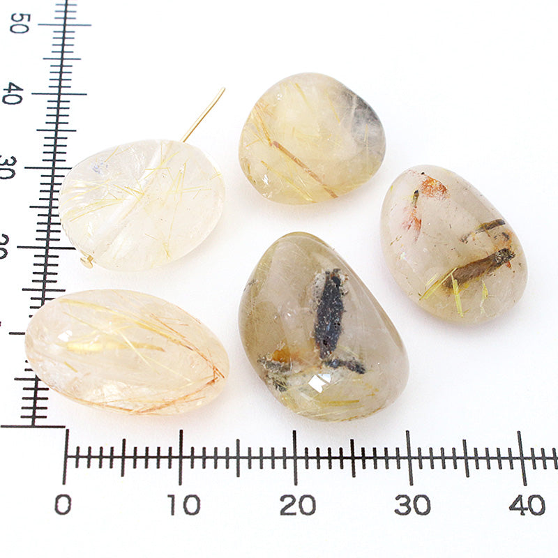 Natural stone tumbled rutilated quartz (natural)