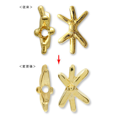 Metal Parts Asterisk 1 Hole Gold