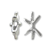 Metal parts asterisk 1 hole rhodium color