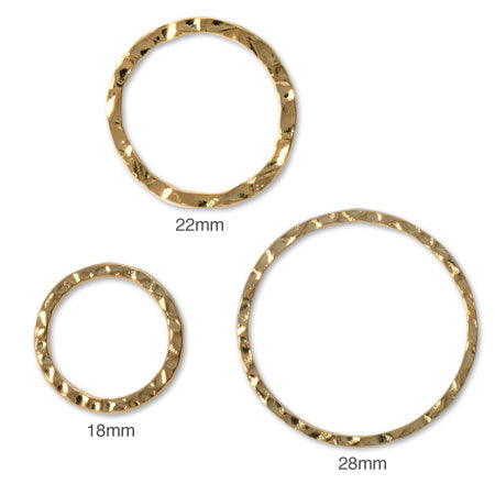 Metal ring parts round gold