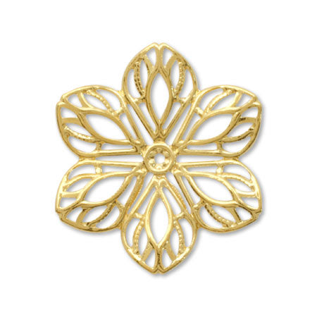 Sukasi parts flower six petals approx. 22mm gold