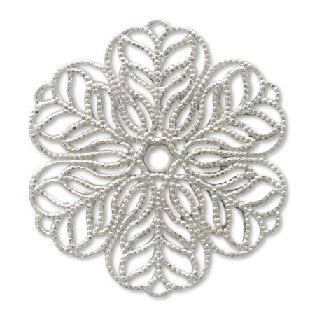 Sukasi parts flower six petals approx. 29mm rhodium color