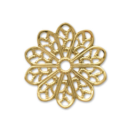 Sukasi parts flower ten petals approx. 20mm gold