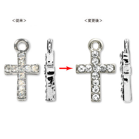 Charm Cross Stone No.10 Crystal/G