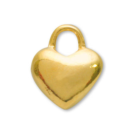 Charm with heart ring gold
