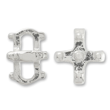 Metal parts cross flower silver plated