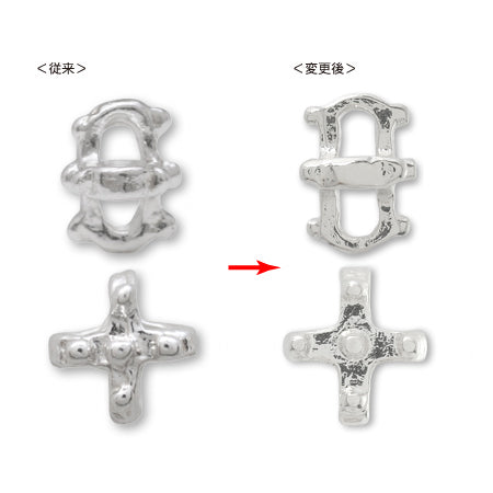 Metal parts cross flower silver plated