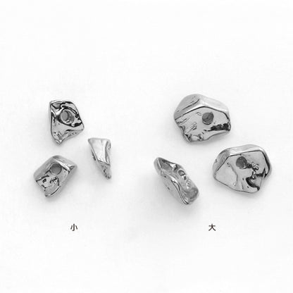 Metal Sazare beads rhodium color