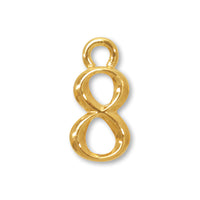 Charm number small 8 gold