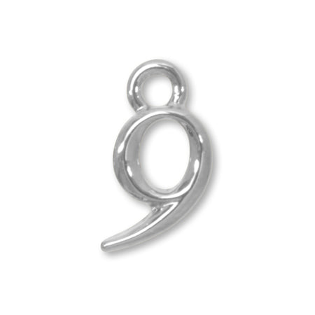 Charm Number Small 9 Rodium-Color