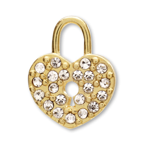 Charm Lucky Heart Lock Crystal/G