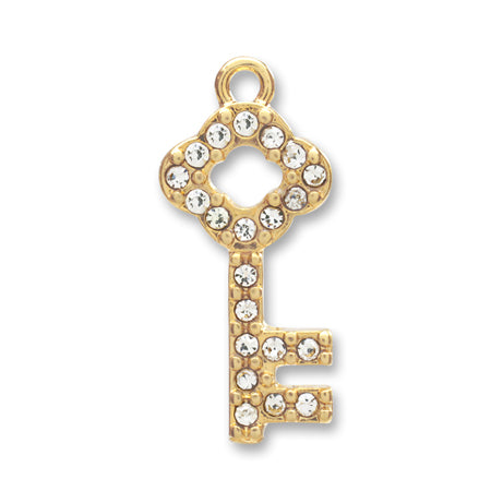 Charm Lucky Square Key 1 Can Crystal/G