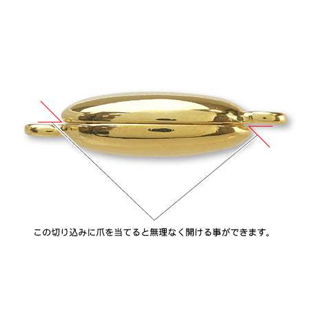Magnetic clasp oval gold