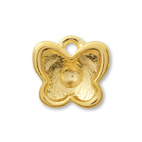 Mini fancy stone stone seat for butterfly (#4748) 1 ring gold