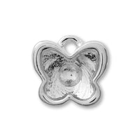 Mini fancy stone stone seat for butterfly (#4748) 1 ring rhodium color
