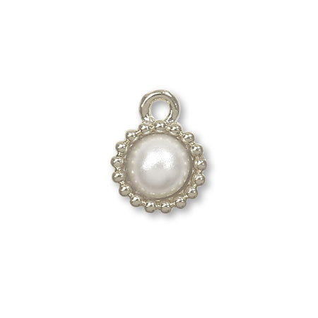 Domestic character charm pearl with pearl white/RC