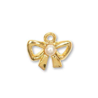 Domestic character charm with pearl ribbon white/G