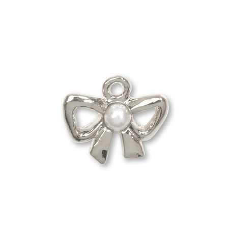 Domestic character charm with pearl ribbon white/RC