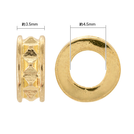 Large hole rondelle studs gold