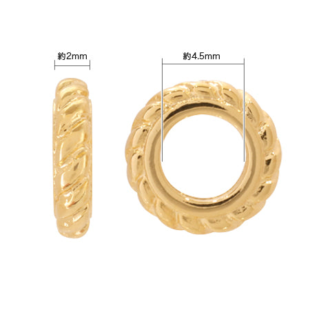 Big Hole Rondel Twist Gold