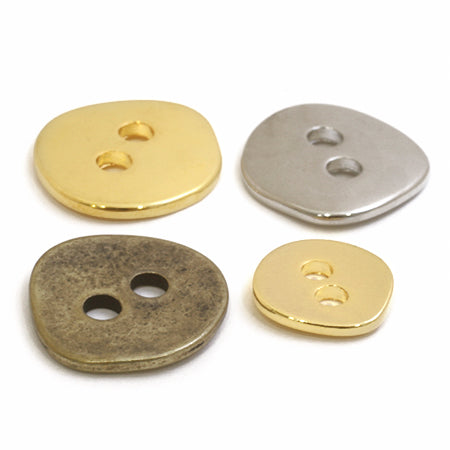 Metal parts button round gold [Outlet]