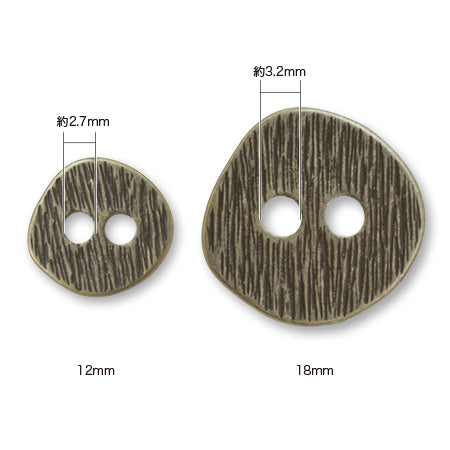 Metal Parts Button Round Hairline Rhodium Color [Outlet]