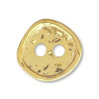 Metal parts button round hammered gold