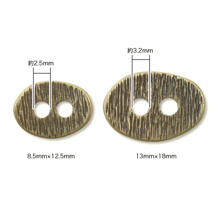 Button Parts Oval Hare Line Gold [Outlet]