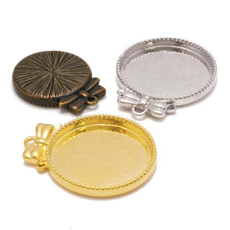 Design meal plate ribbon (circle) rhodium color
