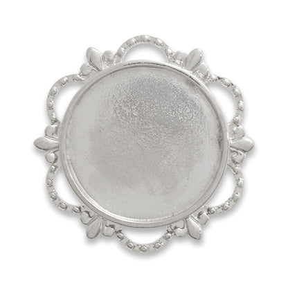 Design meal plate lily frame rhodium color